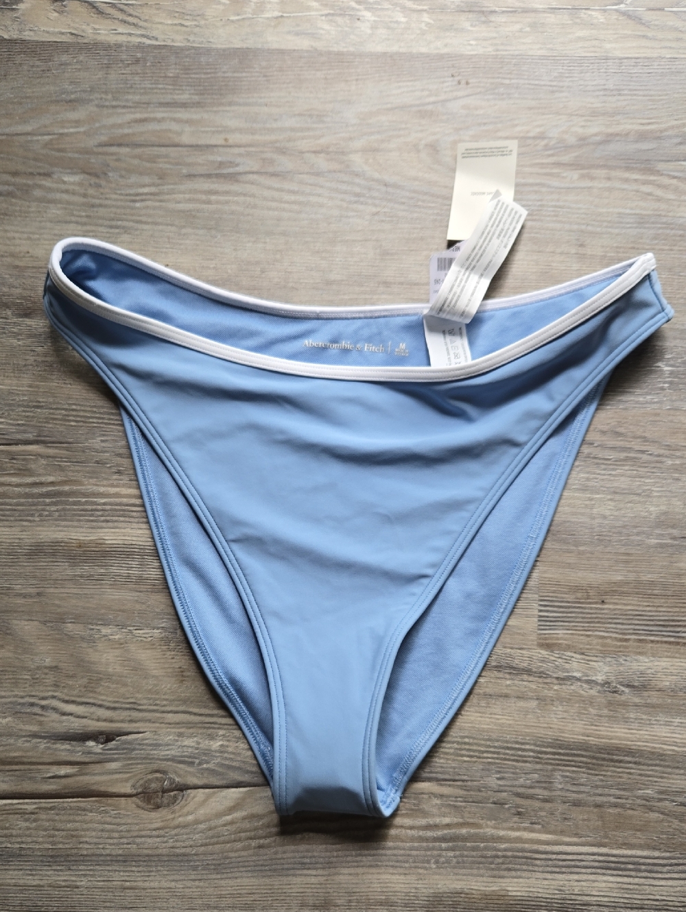 Abercrombie & Fitch Baby Blue Bikini Bottom with White Trim